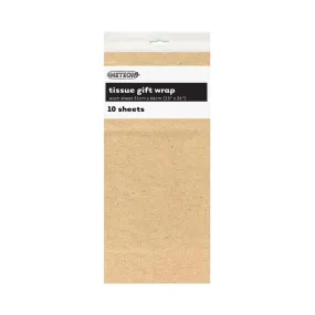 10pk Kraft Tissue Gift Wrap Sheets 51x66cm