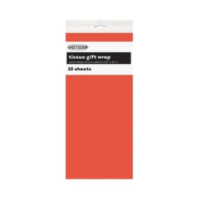 10pk Orange Tissue Gift Wrap Sheets 51x66cm