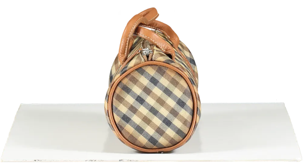 Aquascutum London Brown Vintage Mini Barrel Handbag
