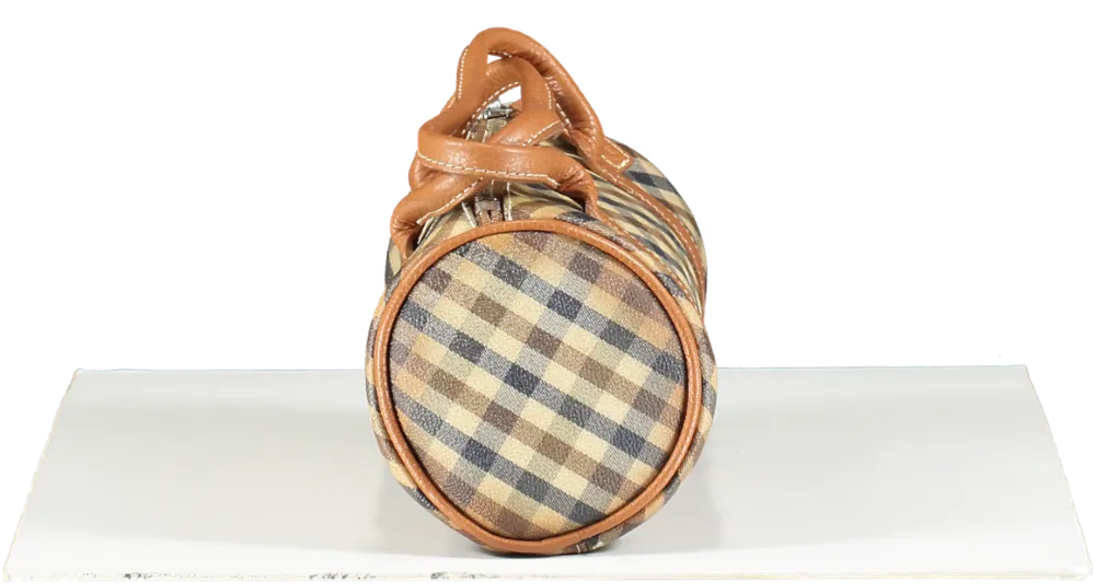 Aquascutum London Brown Vintage Mini Barrel Handbag