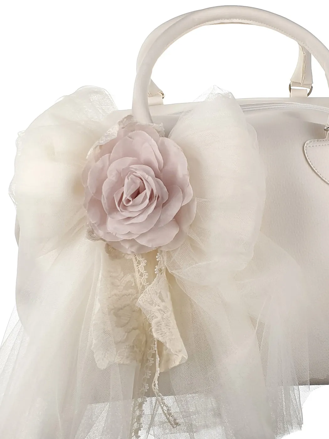 Baptism Cream Bag with leather-looks like