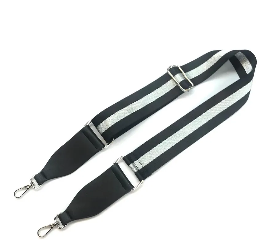 Black/Silver Stripe Bag Strap