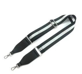 Black/Silver Stripe Bag Strap