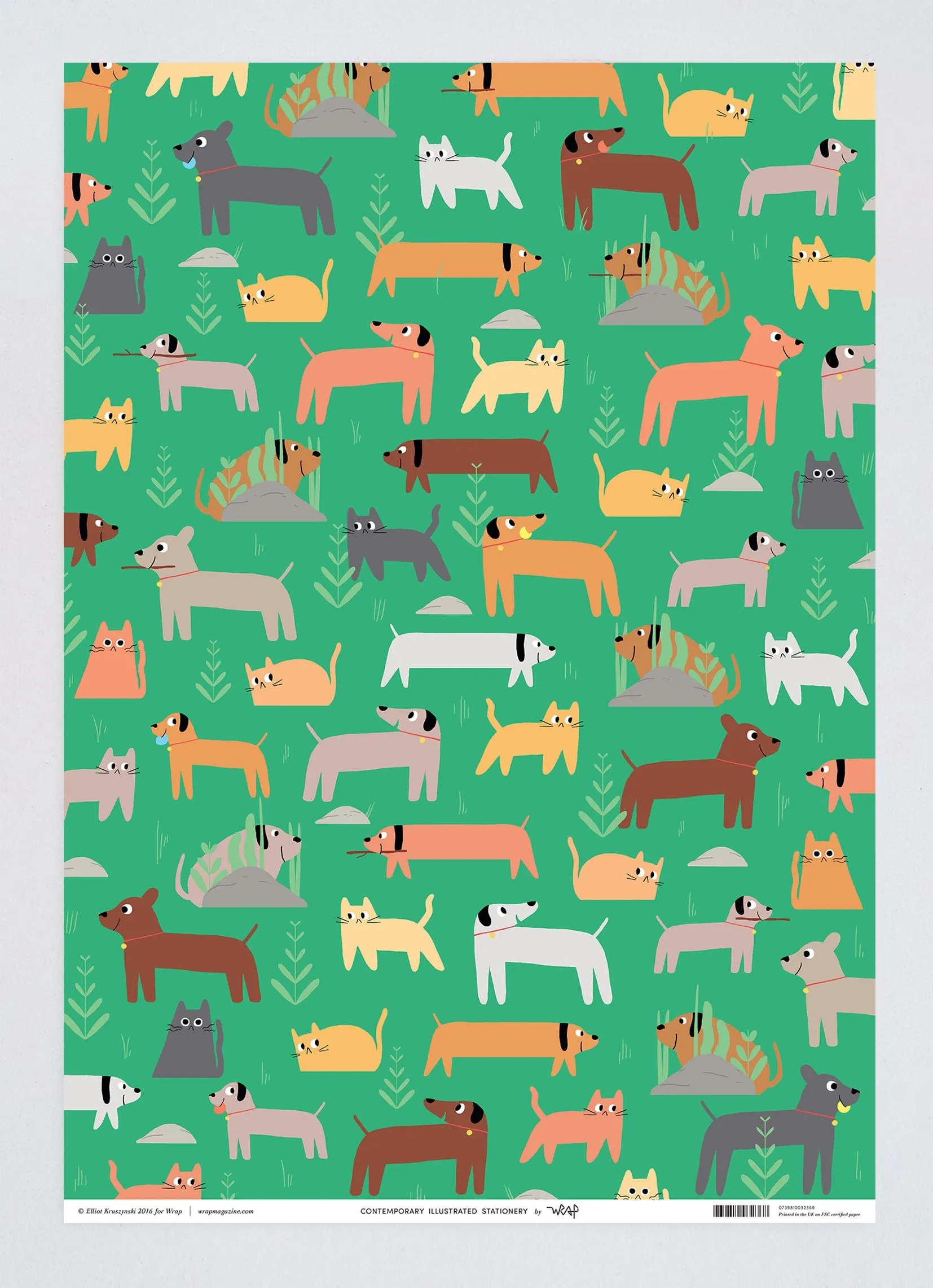 Cats and Dogs Gift Wrap