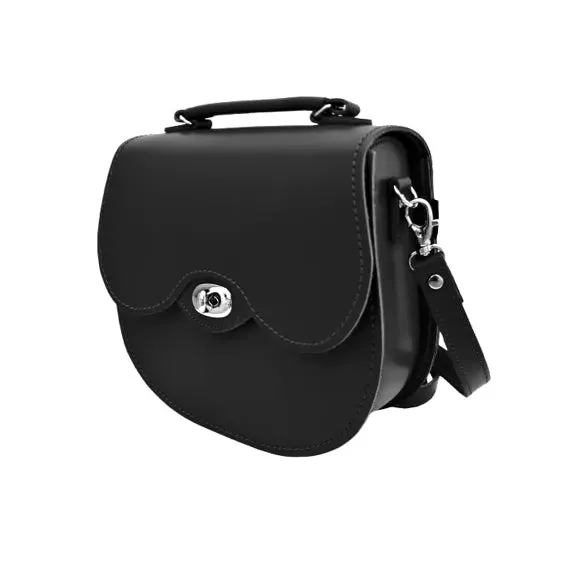 Handmade Leather Twist Lock Saddle Bag