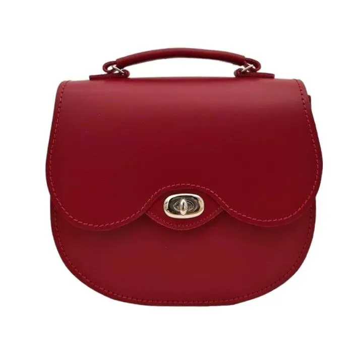 Handmade Leather Twist Lock Saddle Bag