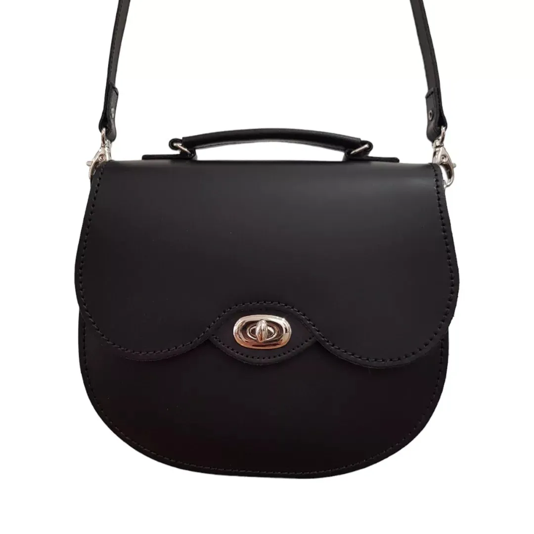 Handmade Leather Twist Lock Saddle Bag