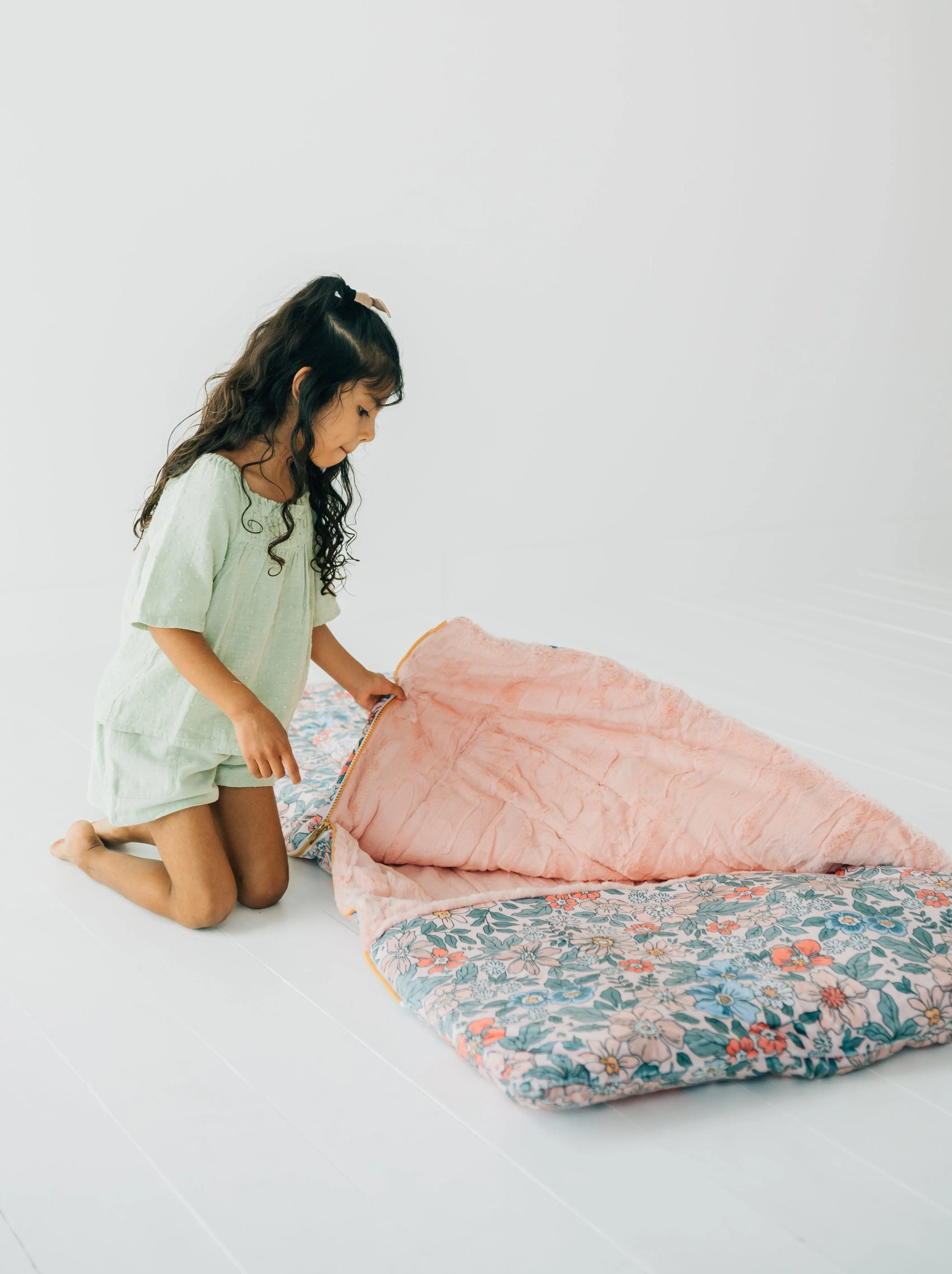 Kids Sleeping Bag JulesRoche Plush Minky with Pillow