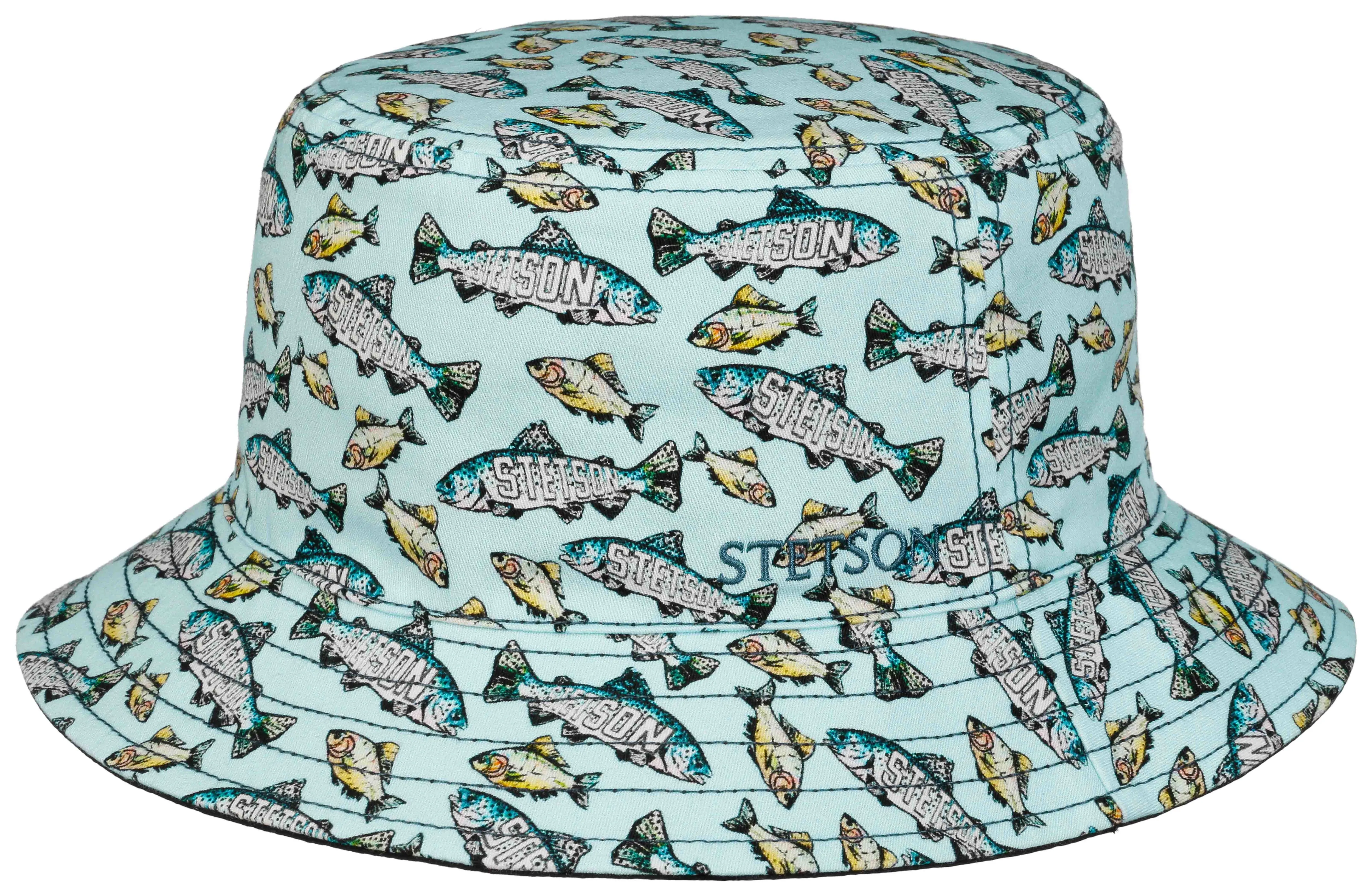 Stetson Men&#x27;s 2sided Bucket Blue Fish Print | Buy Stetson Men&#x27;s 2sided Bucket Blue Fish Print here | Outnorth